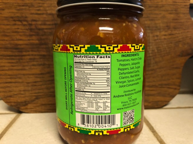 Mateo's Gourmet Hatch Chile Salsa
